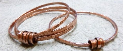 Judy Larson's Spinner Fidget Bangles - , Contemporary Wire Jewelry, Texturing, bangles